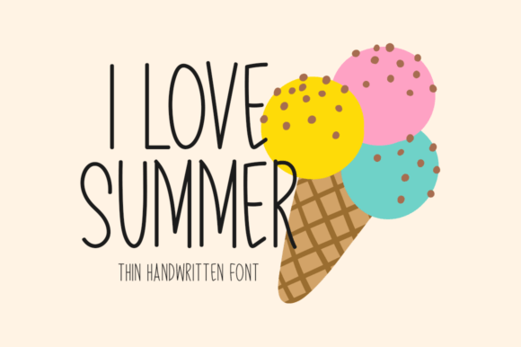 I Love Summer: A Handwritten Display Font for Creative Branding